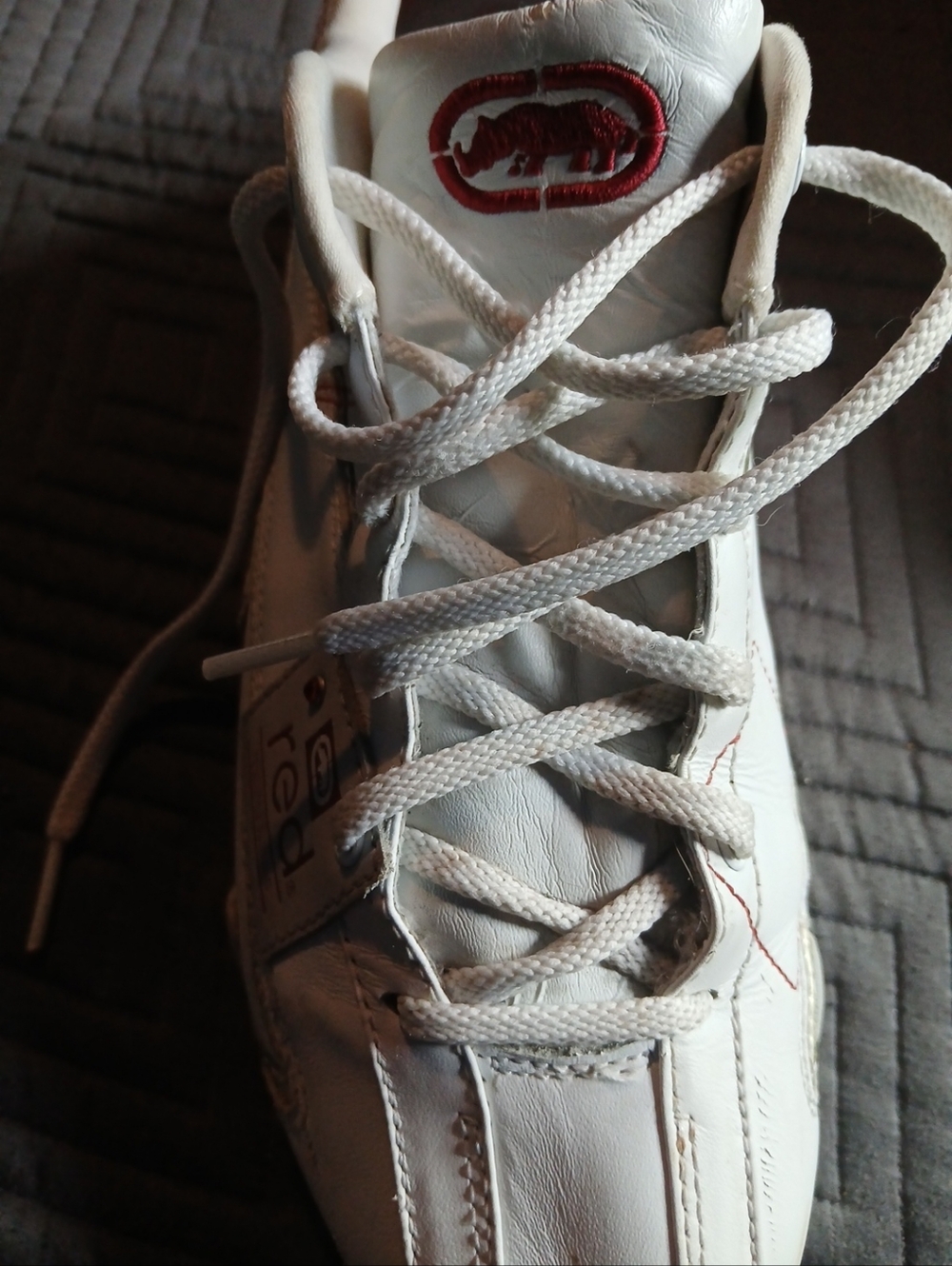 Women's Red White Ecko Red Rhino Lace-Up Athletic Sneakers.  Size 10. - Picture 9 of 15